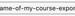 course export code
