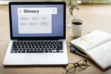 Online Glossary Search on Laptop