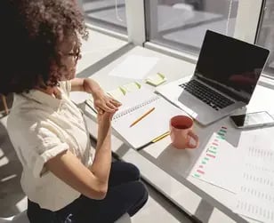 translator with computer and files