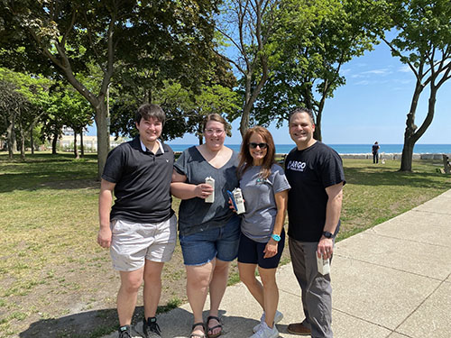 Argo family posed outside