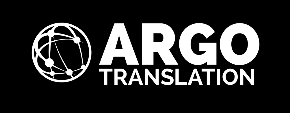 argo translation white logo black background