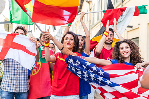 people holding flags