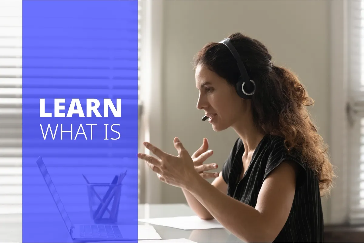 woman talking on headset